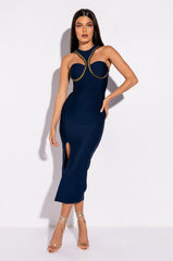CLASSY BITCH LOOKS BANDAGE MIDI DRESS