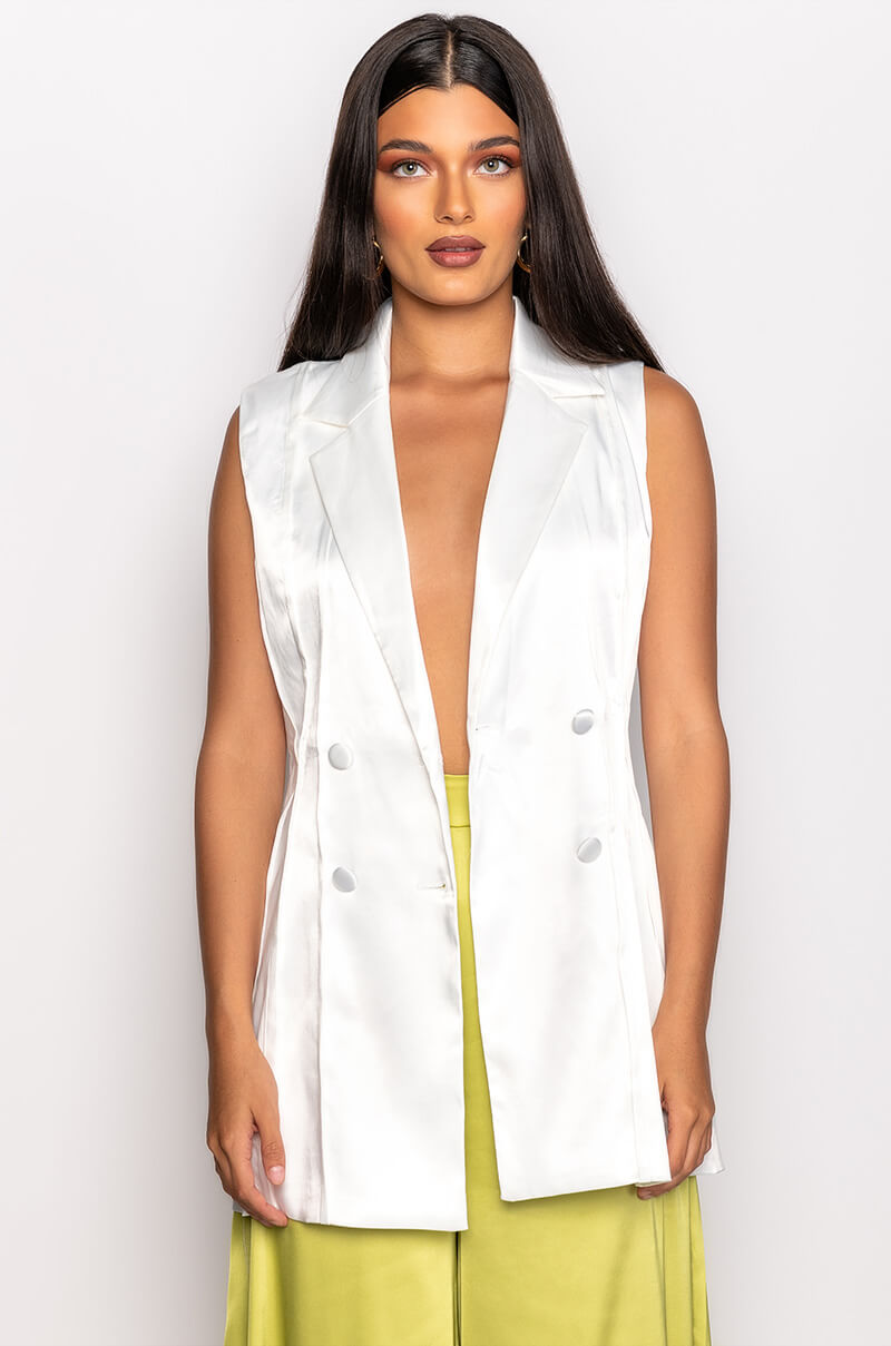 SATIN VEST WITH INSIDE OUT LINING