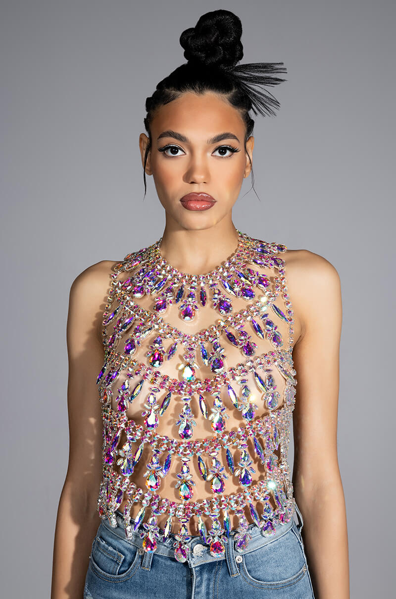 CLINK CLINK RHINESTONE HALTER