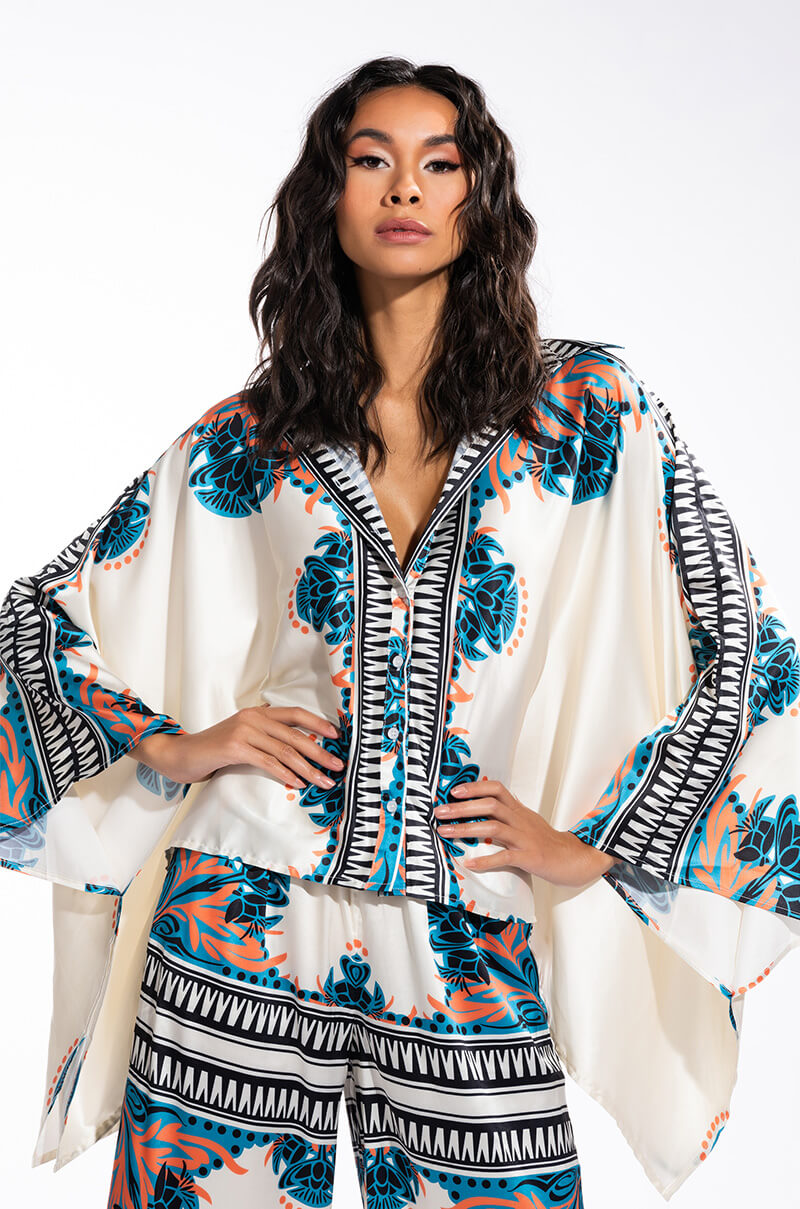 COASTAL LIVING SATIN WIDE LEG PANT