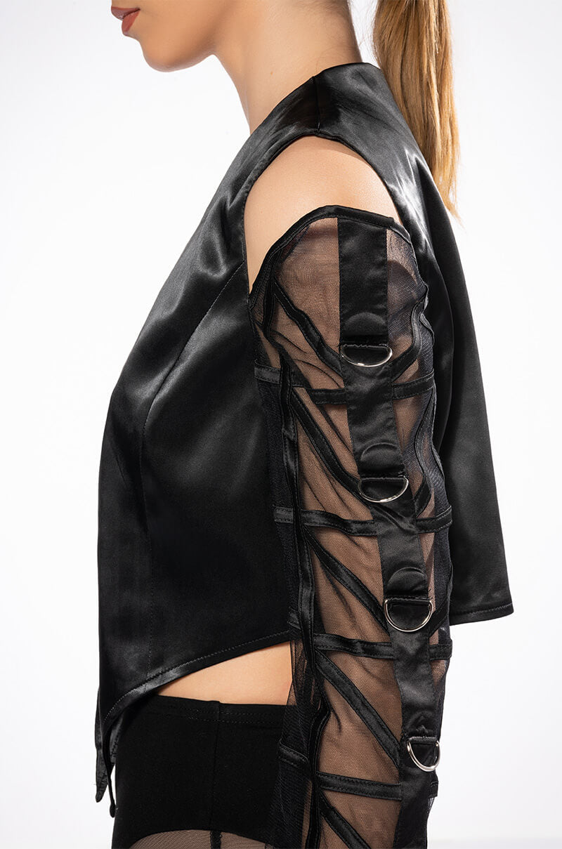 COLD SHOULDER MEANS BUSINESS BLAZER