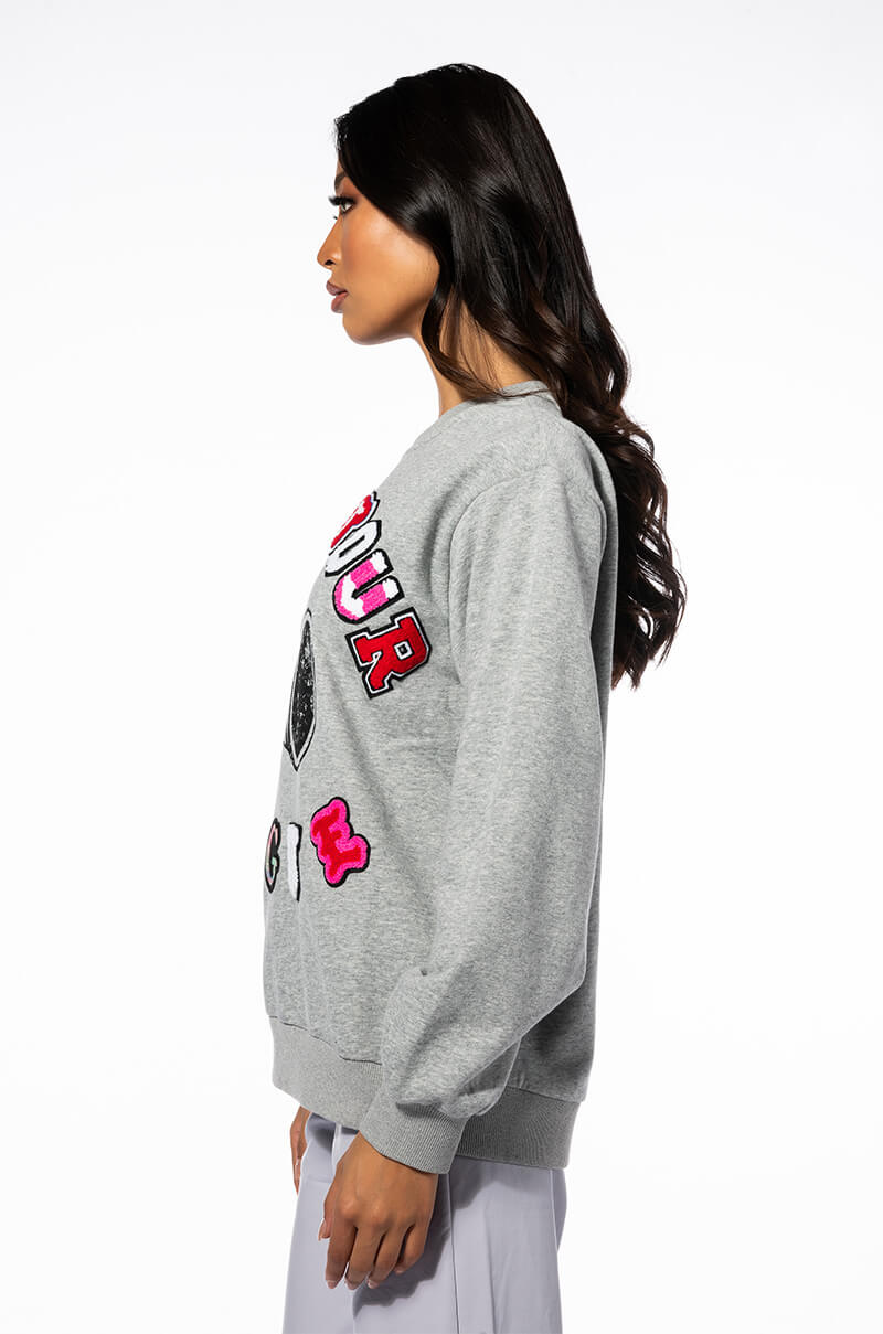 COLLEGIATE VARSITY BLUES CREW NECK SWEATSHIRT