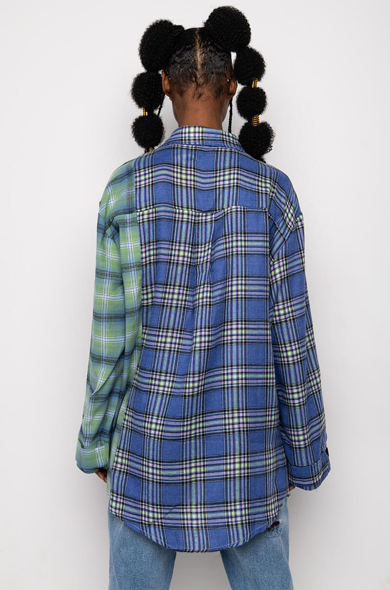 COME THROUGH MULTI PLAID BUTTON UP SHIRT