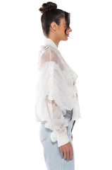 COOL KIDS MESH GATHERED CROP BOMBER