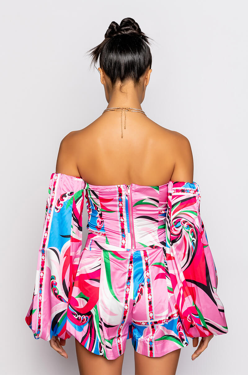 LENNON BLOUSON SLEEVE BUSTIER BLOUSE