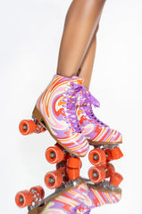 COSMIC SKATES SWIRL PRINT ROLLER SKATES