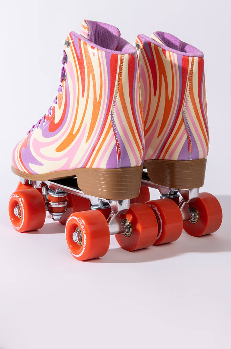 COSMIC SKATES SWIRL PRINT ROLLER SKATES