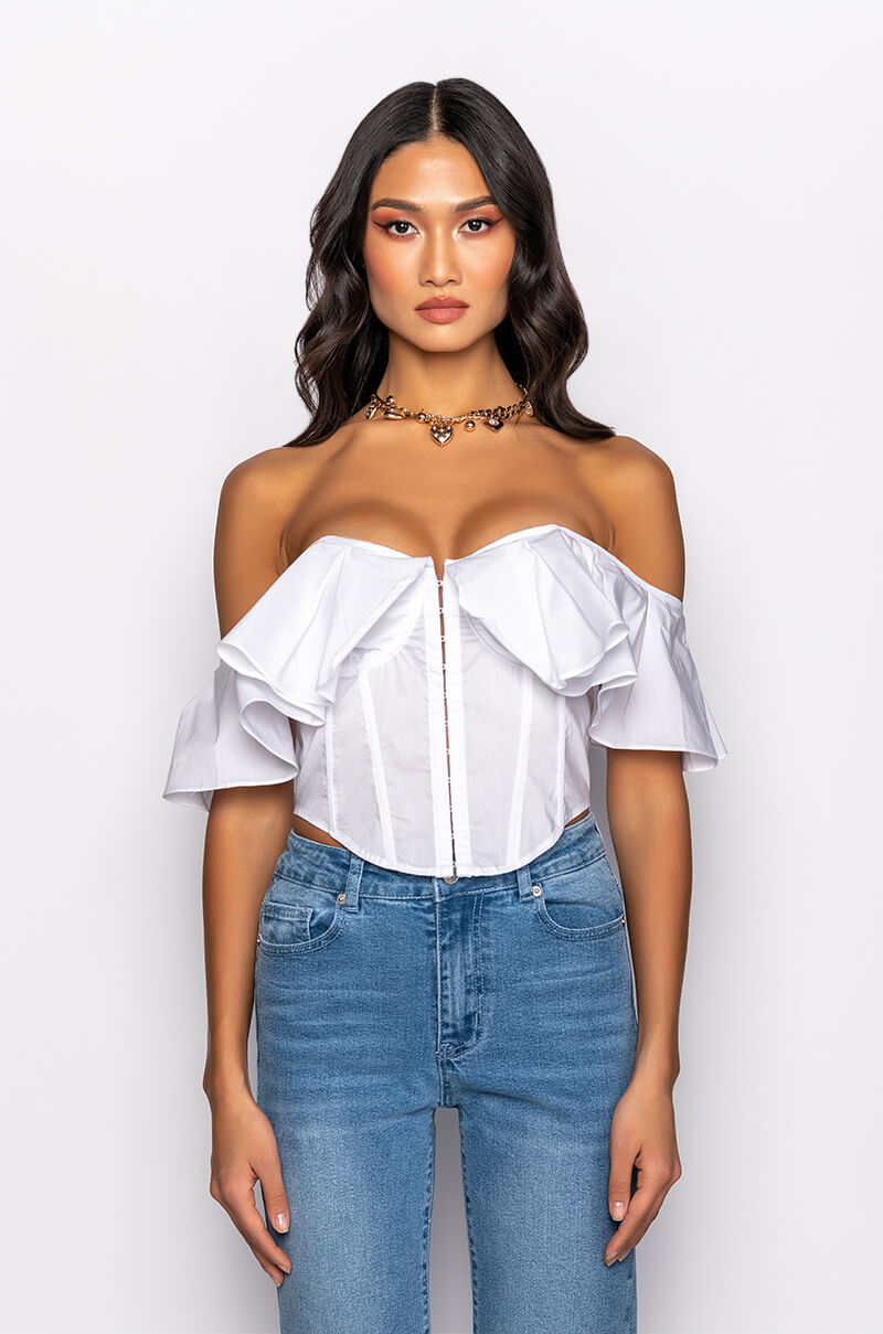 JULIETTE OFF THE SHOULDER BLOUSE WITH CORSET DETAIL
