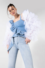 CHLOE DENIM SLEEVELESS BLOUSE