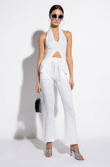 FRANCESCA DEEP V SLEEVELESS KNIT TOP