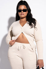 FRANCESCA DEEP V SPLIT FRONT SWEATER