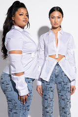LUCY DECONSTRUCTED BUTTON DOWN BLOUSE