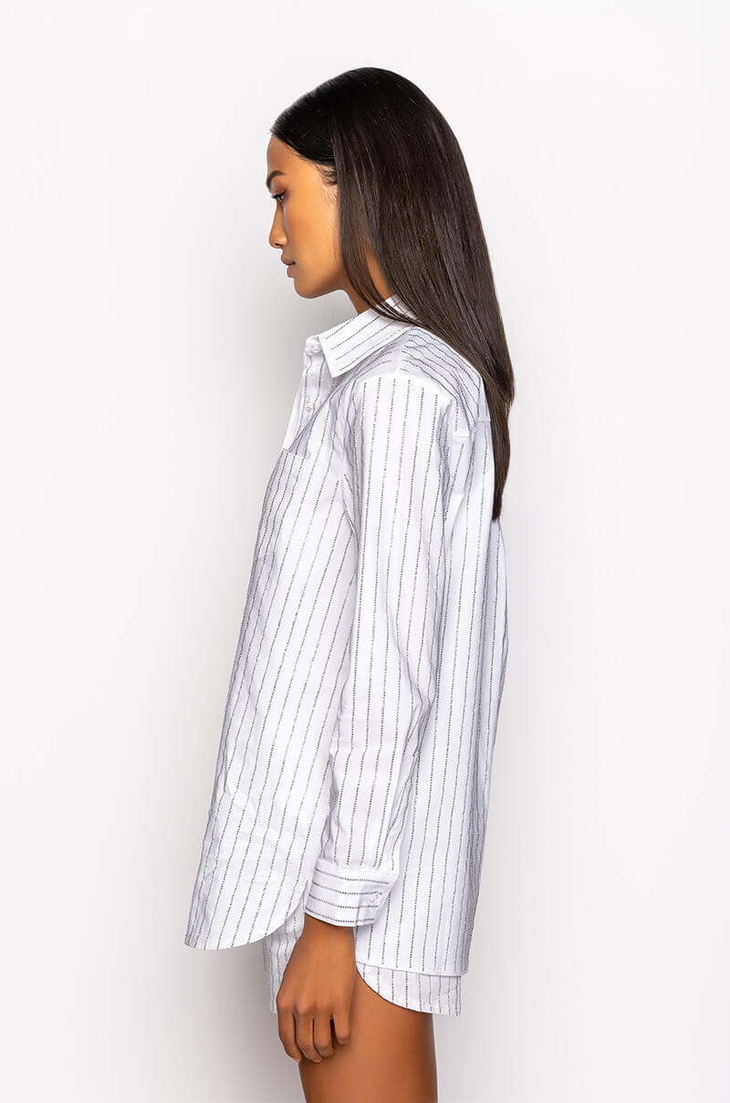 CRAZY SEXY COOL OVERSIZED RHINESTONE BLOUSE