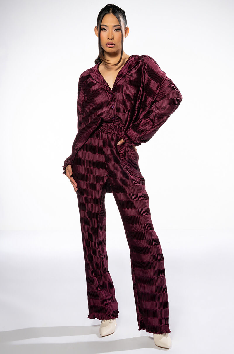 CRINKLE SATIN PALAZZO PANT