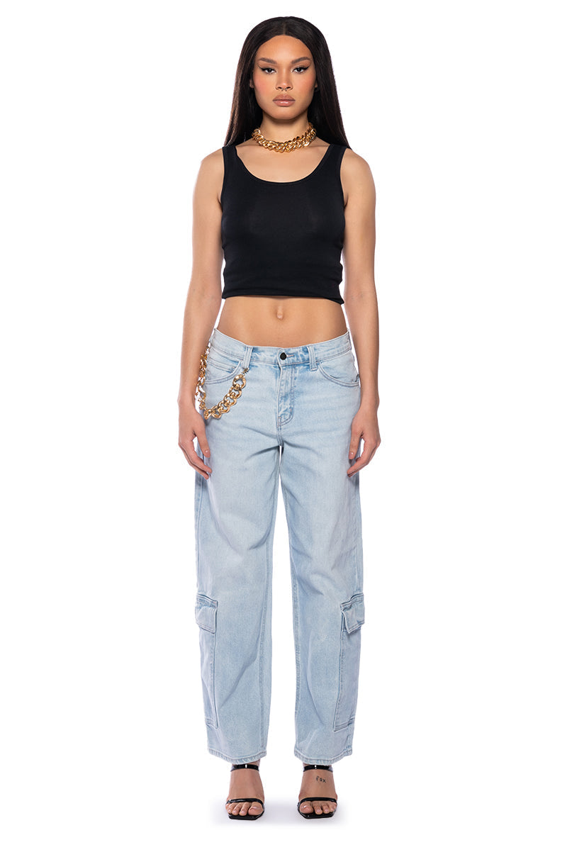 CRUSHING ON THEM VINTAGE LOW RISE LIGHT DENIM JEAN