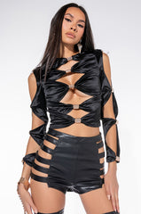 CRY ME A RIVER FASHION TOP WITH CUT OUTS