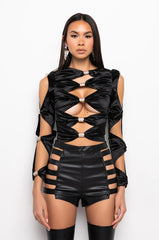 CRY ME A RIVER FASHION TOP WITH CUT OUTS