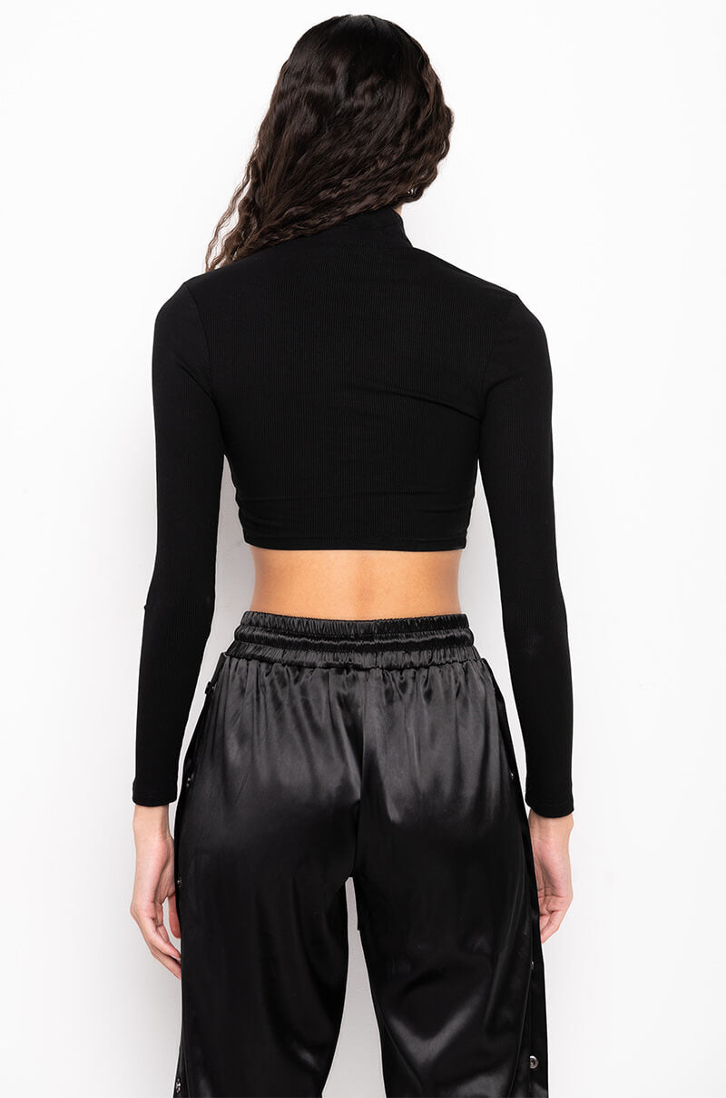 CUT IT UP SAFETY PIN LONG SLEEVE TOP