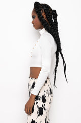 CUT IT UP SAFETY PIN LONG SLEEVE TOP