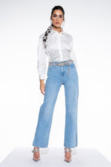 DAD JEANS WITH SIDE SLIT