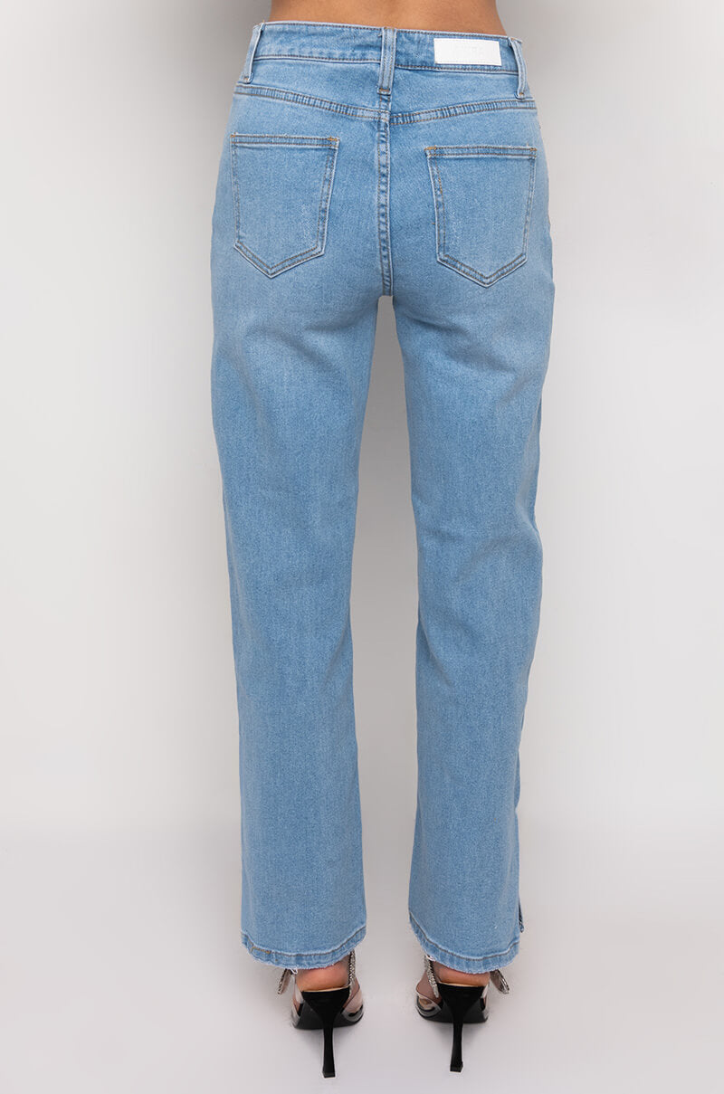 DAD JEANS WITH SIDE SLIT