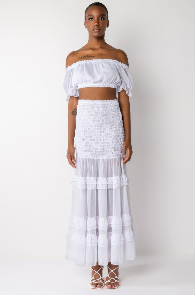 DELILAH SMOCKED MAXI SKIRT