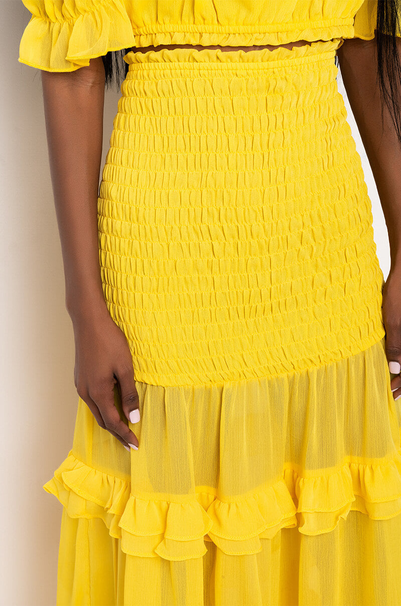 DELILAH SMOCKED MAXI SKIRT
