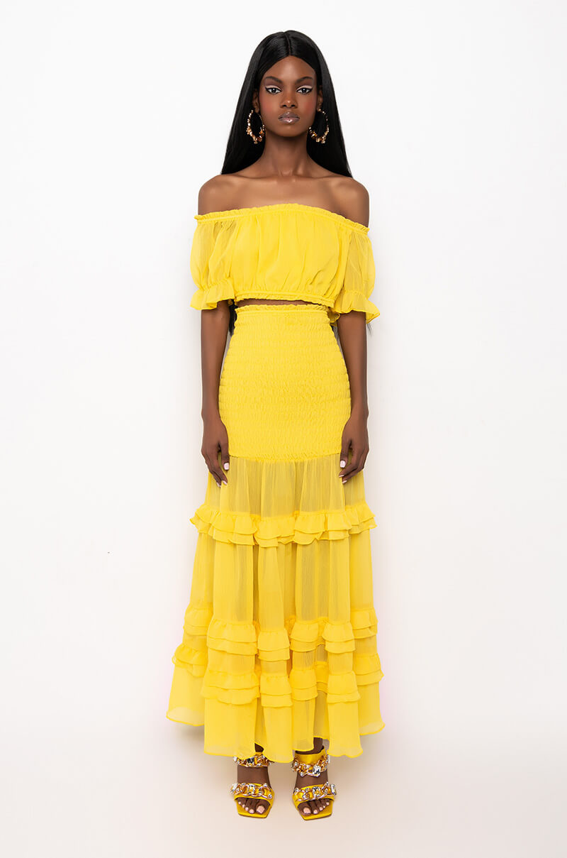 DELILAH SMOCKED MAXI SKIRT