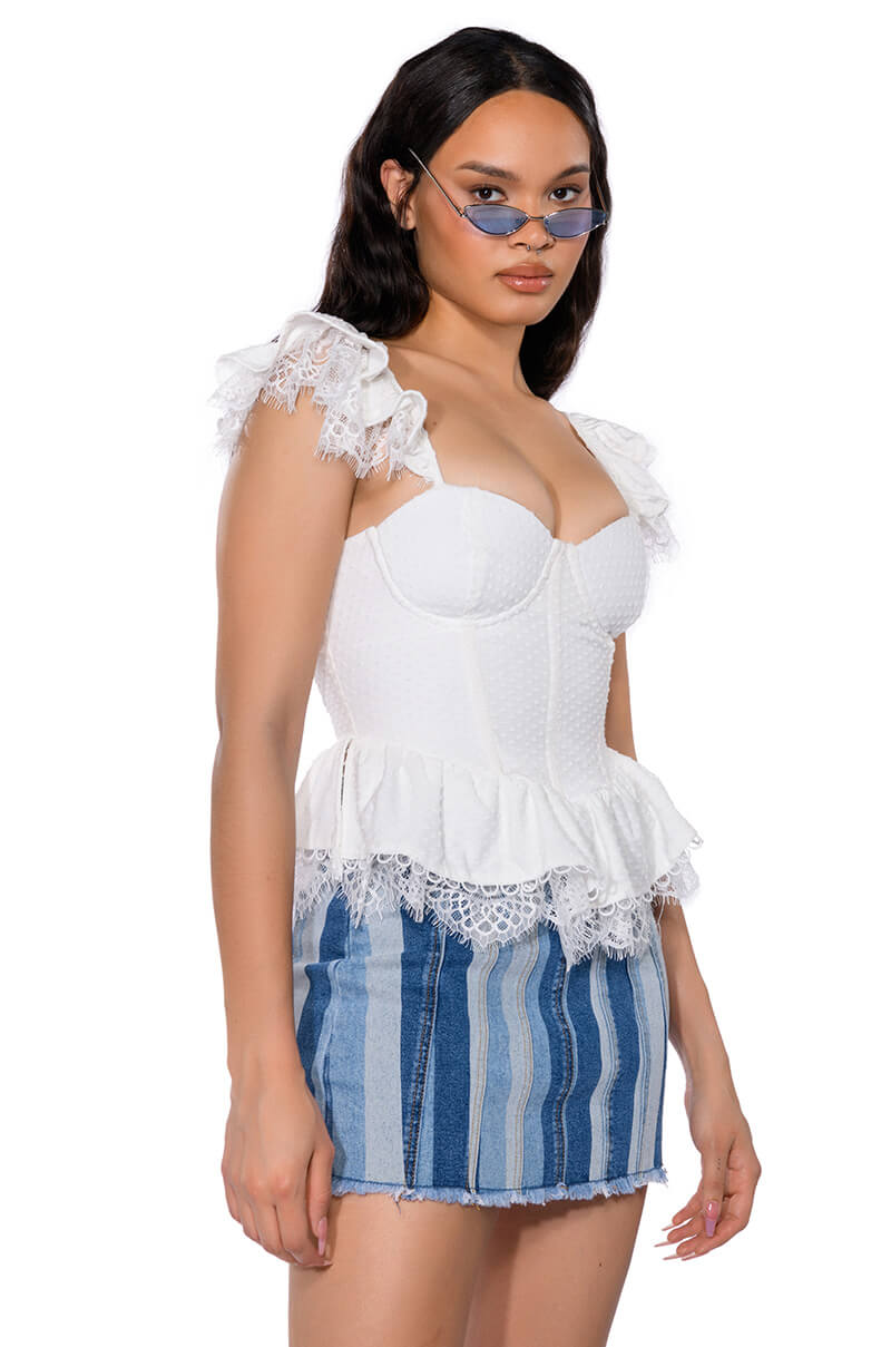 DAINTY RUFFLES PEPLUM CORSET TOP