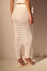 DAINTY STRIPE KNIT MAXI SKIRT