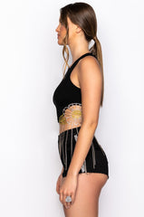 DAISY GIRL CROPPED EMBELLISHED TANK
