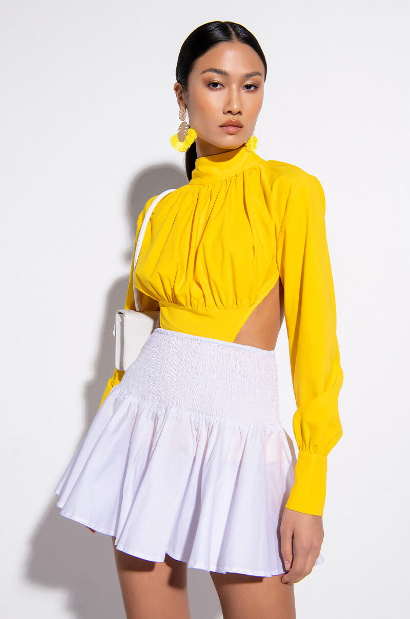 DAISY OPEN BACK LONG SLEEVE BLOUSE