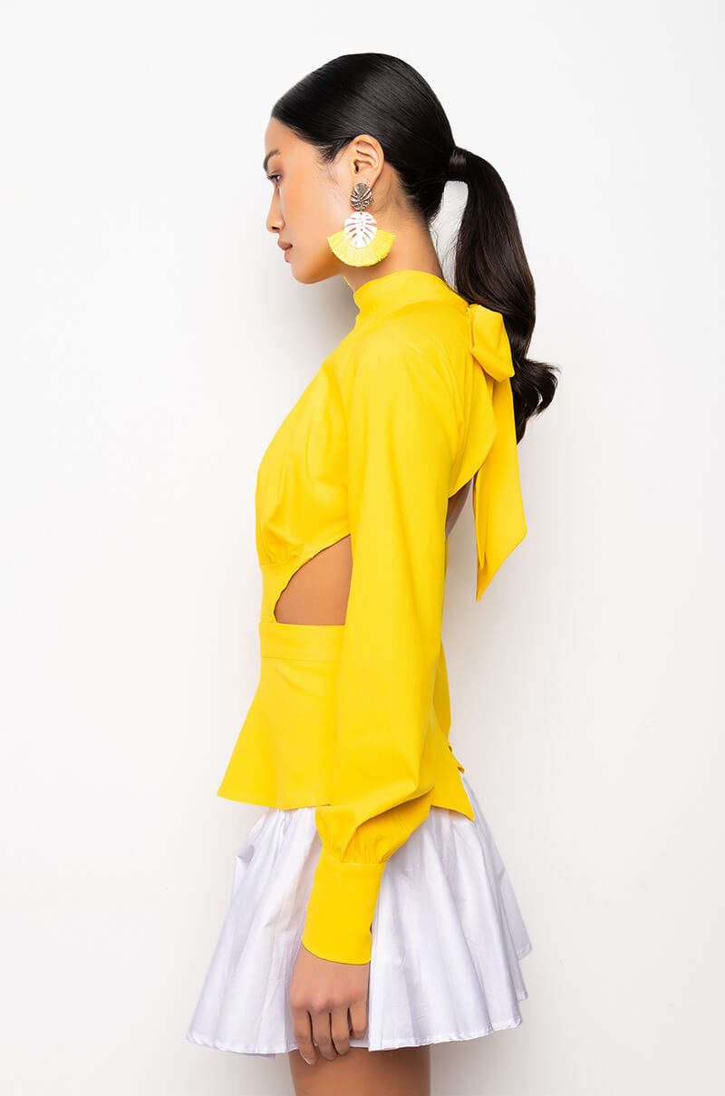 DAISY OPEN BACK LONG SLEEVE BLOUSE