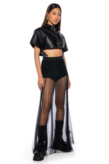 DANCING ALL NIGHT MAXI SKIRT IN BLACK