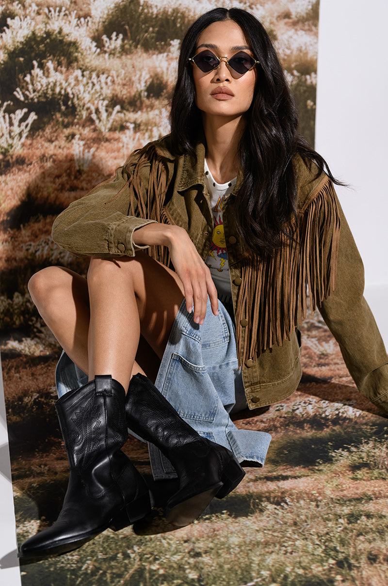 DANI FRINGE DENIM JACKET