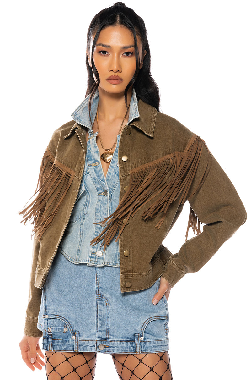 DANI FRINGE DENIM JACKET