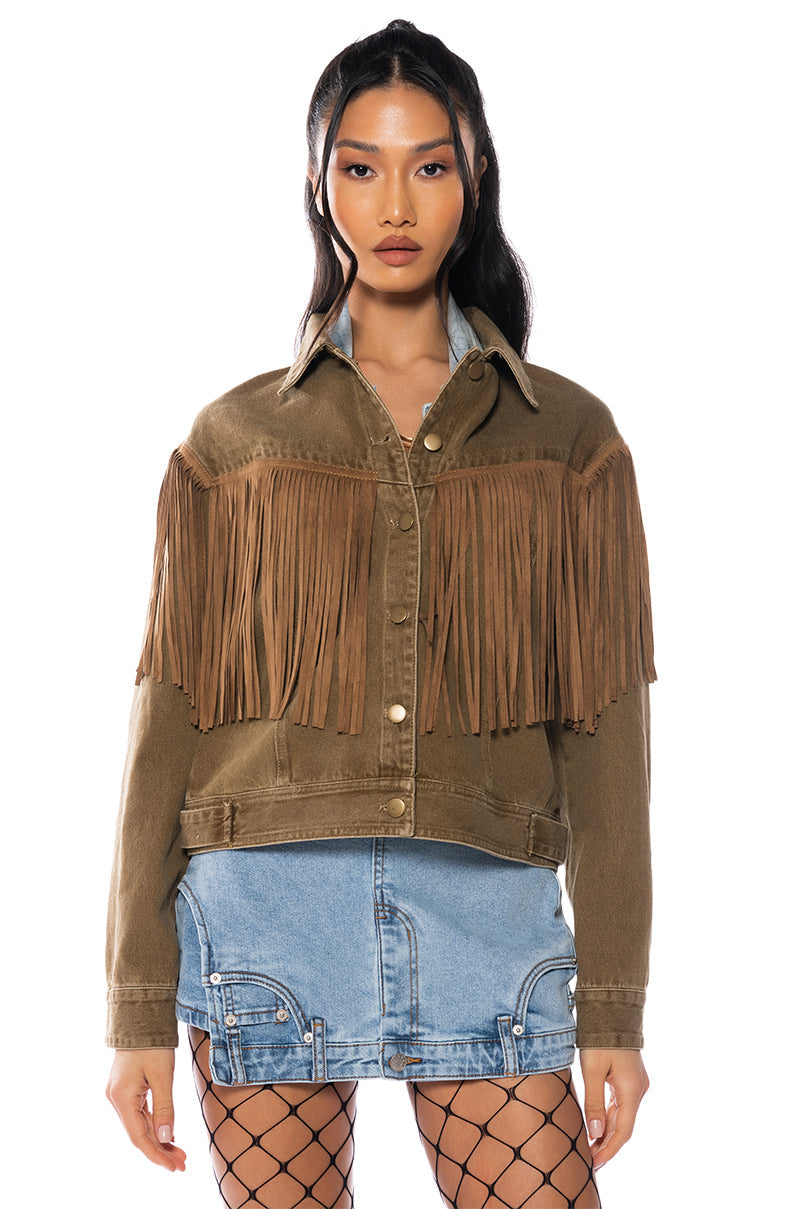 DANI FRINGE DENIM JACKET