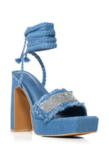 DANNIE LIGHT BLUE STRAPPY DENIM SANDAL