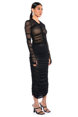 DASHING MESH TIGHT FITTED BUTTON DOWN