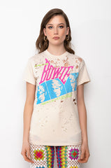 DAVID BOWIE DISTRESSED GRAPHIC T SHIRT