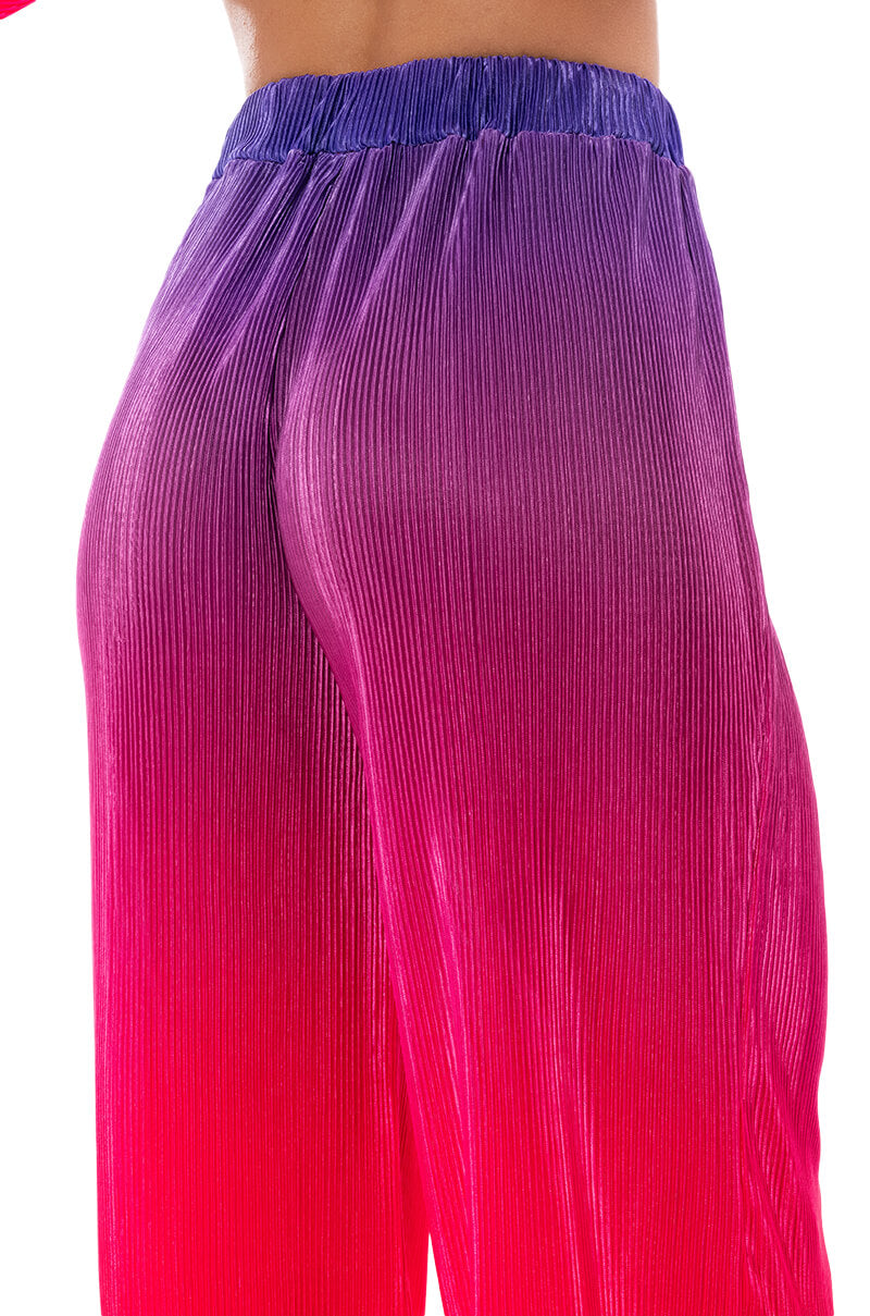 DAY TO NIGHT PLEATED SATIN WIDE LEG PANTS