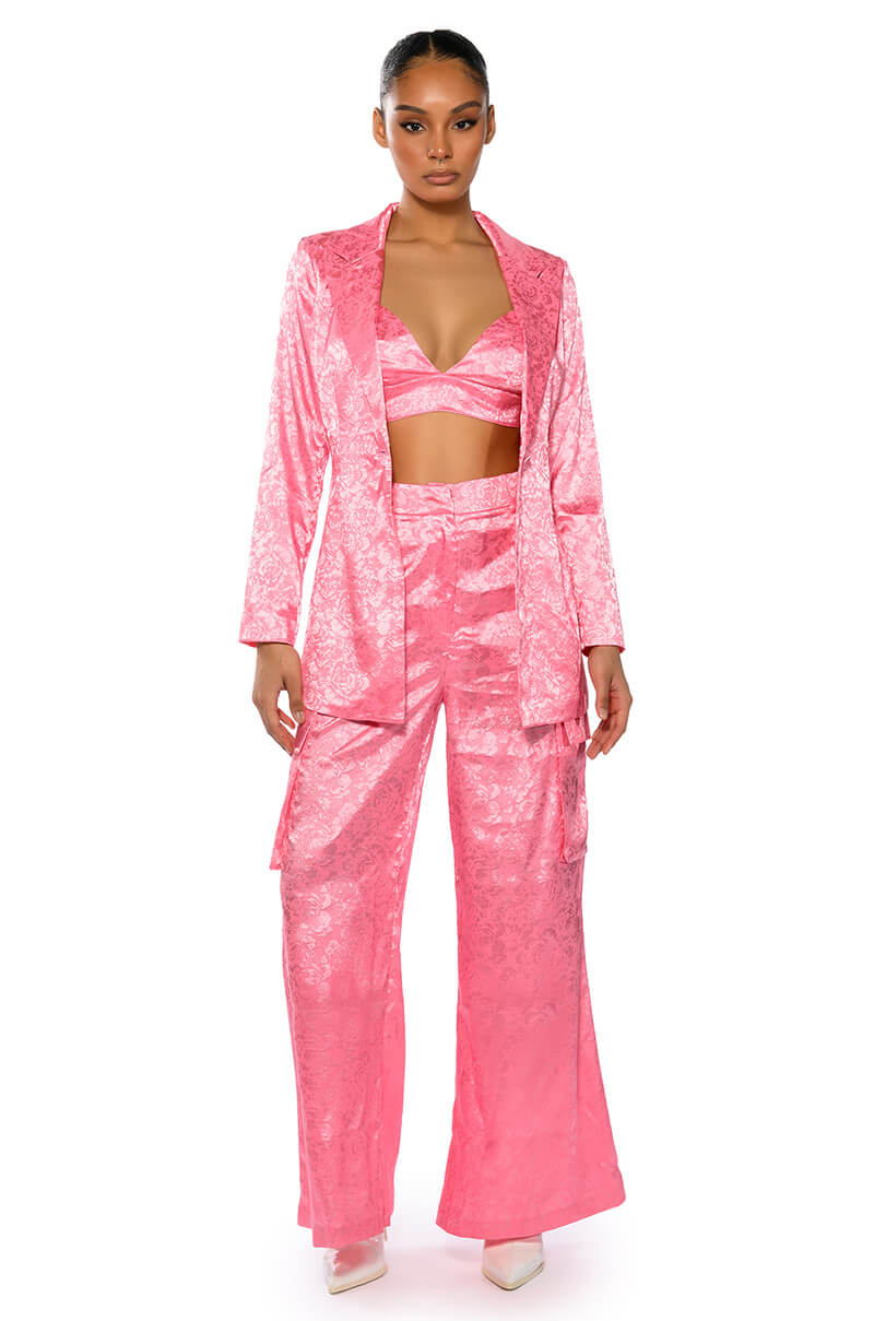 DAYDREAM SATIN FLORAL BLAZER
