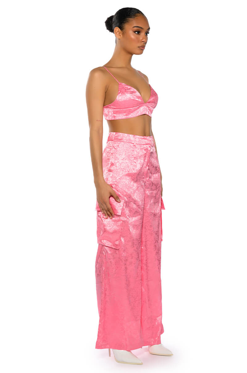 DAYDREAM SATIN FLORAL TROUSER