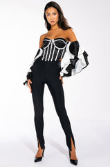 DAYDREAMIN RUFFLE SLEEVE CORSET BLOUSE