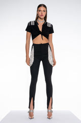 DECKED OUT RHINESTONE FRINGE PANT