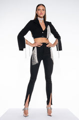 DECKED OUT RHINESTONE FRINGE PANT