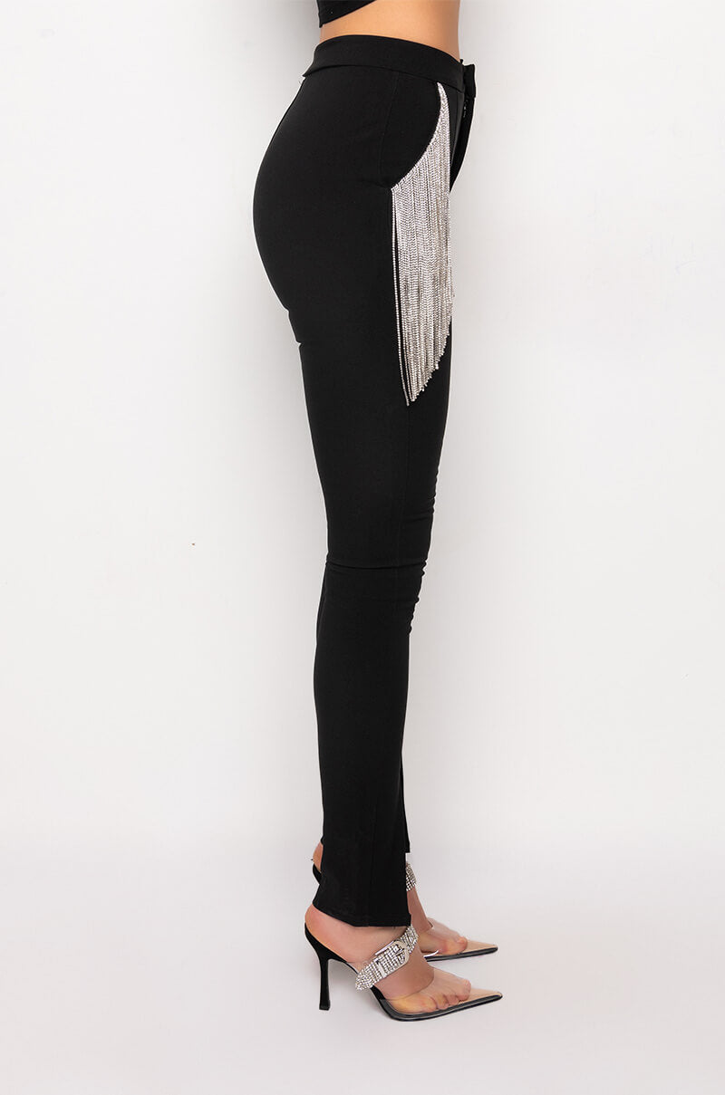 DECKED OUT RHINESTONE FRINGE PANT