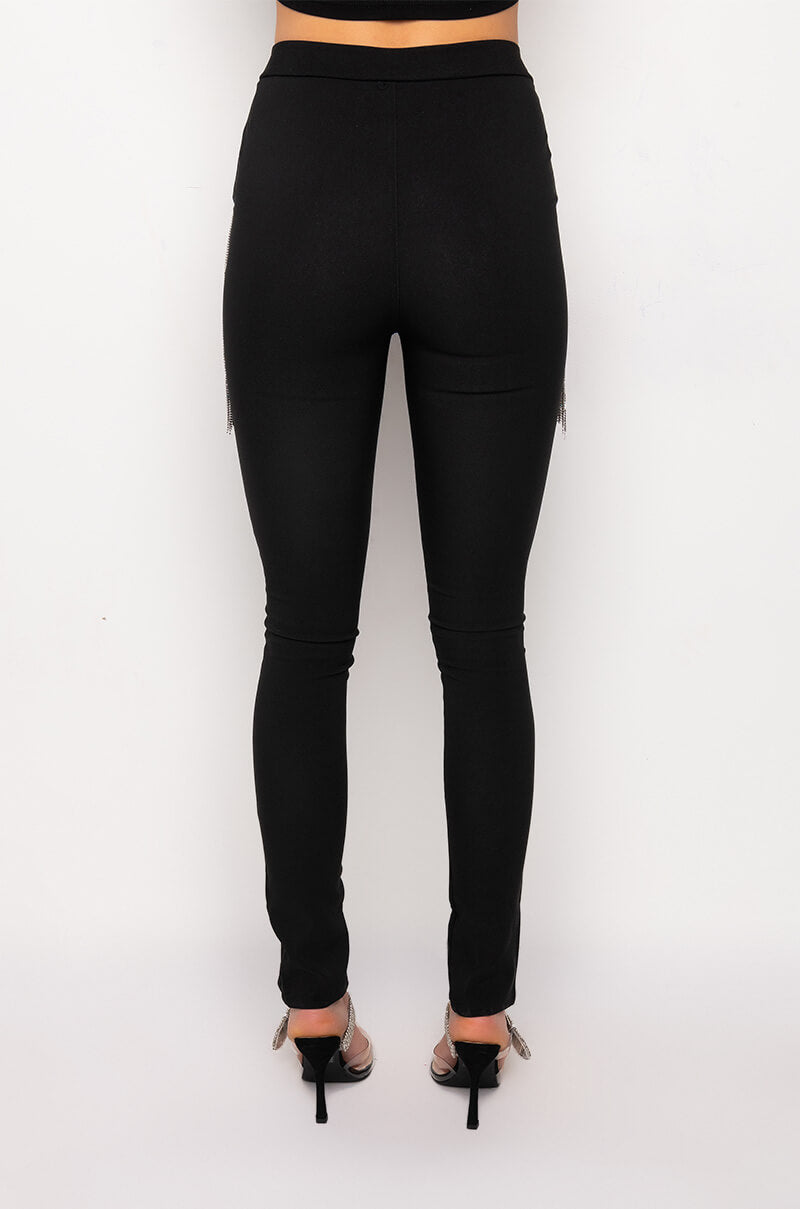 DECKED OUT RHINESTONE FRINGE PANT