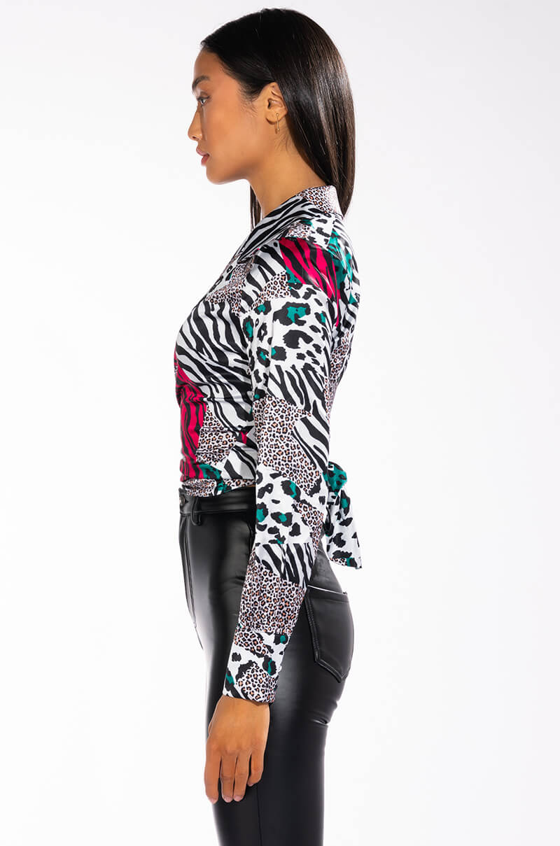DEDE TIE FRONT BLOUSE