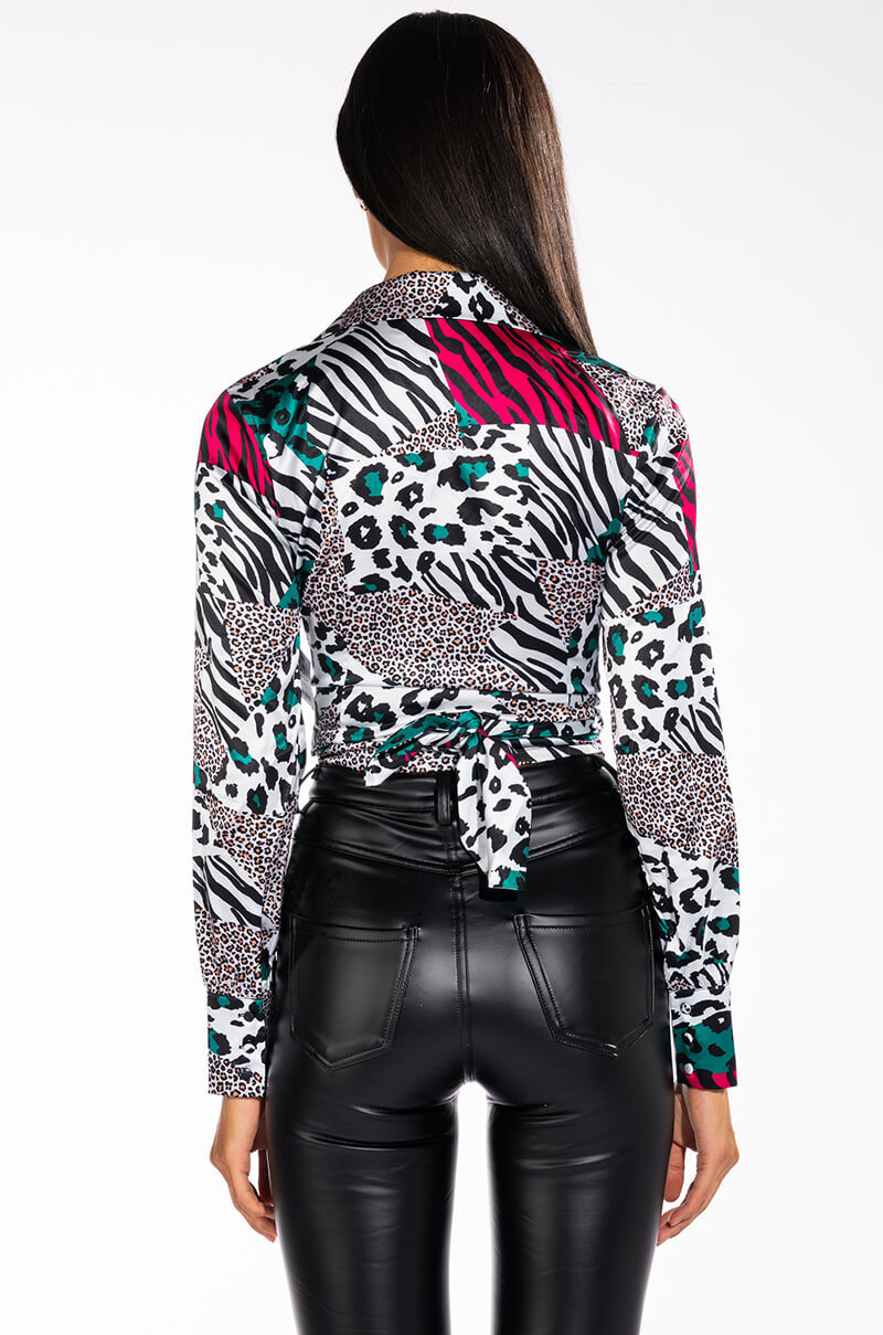 DEDE TIE FRONT BLOUSE